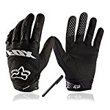 Bicycling Gloves, [2016 with Free Stylus Pen] Full Finger Bike Gloves Light Silicone Get pad Motorcycle Gloves Riding Gloves for Men and Women (VO-BIKEGLOVE-BK-L-US)
