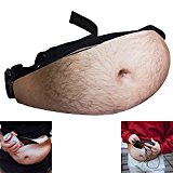 Dad Bag Fanny Fake Hairy Belly Waist Zipper Pack Bags Unisex Mens Hip Traveling Running Cycling Outdoor Fanny Beer Belly Bumbag with Adjustable Belt (01-The Allen)